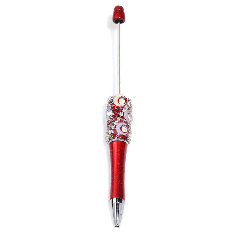 Wholesale 5pcs Creative DIY Moon Mermaid Beads Sugar Heavy Industries Water Diamond Chain Beads Multi Color Ballpoint Pen